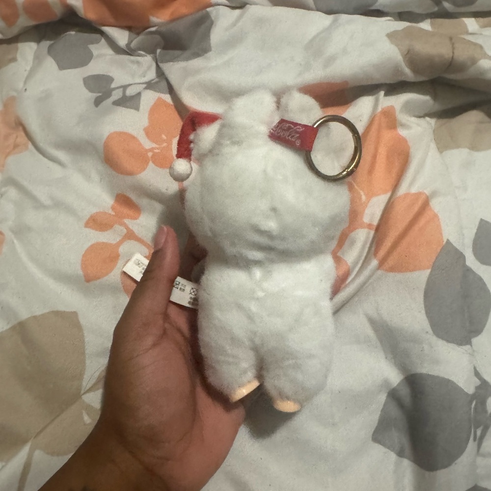 Coca-Cola Furry Plush with Red Santa Hat - Picture 3 of 3